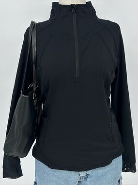 Lululemon Run For It All Half Zip Pullover Black Size 12